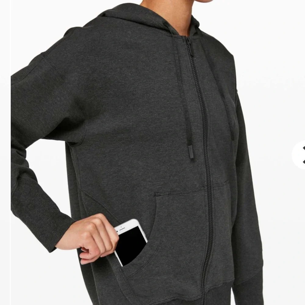 Lululemon Ready to Roll Hoodie Heathered Black Size 8 - Picture 4 of 14
